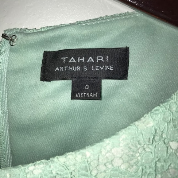 Tahari  ASL Sea Glass Lace Shift Dress Size 4 - Picture 3 of 4